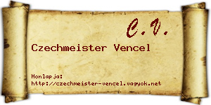 Czechmeister Vencel névjegykártya
